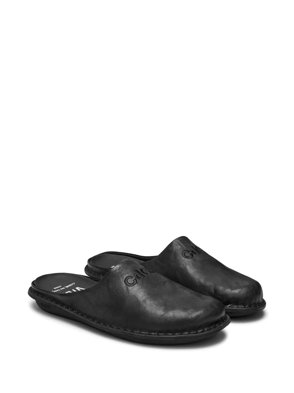 Comme des Garçons Homme logo-embroidered leather slippers