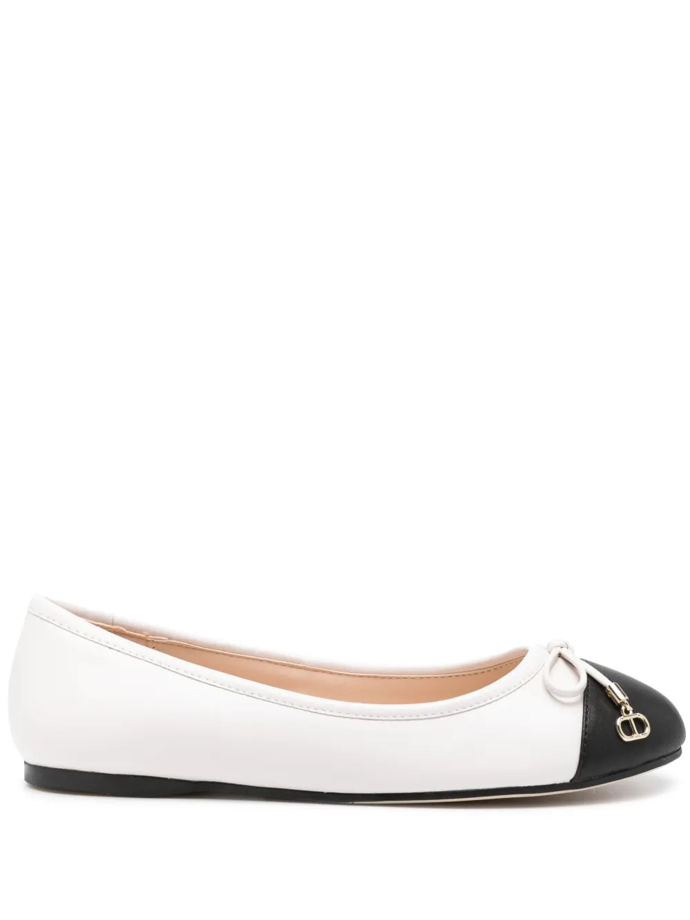 TWINSET bow-detailed two-tone ballerina shoes