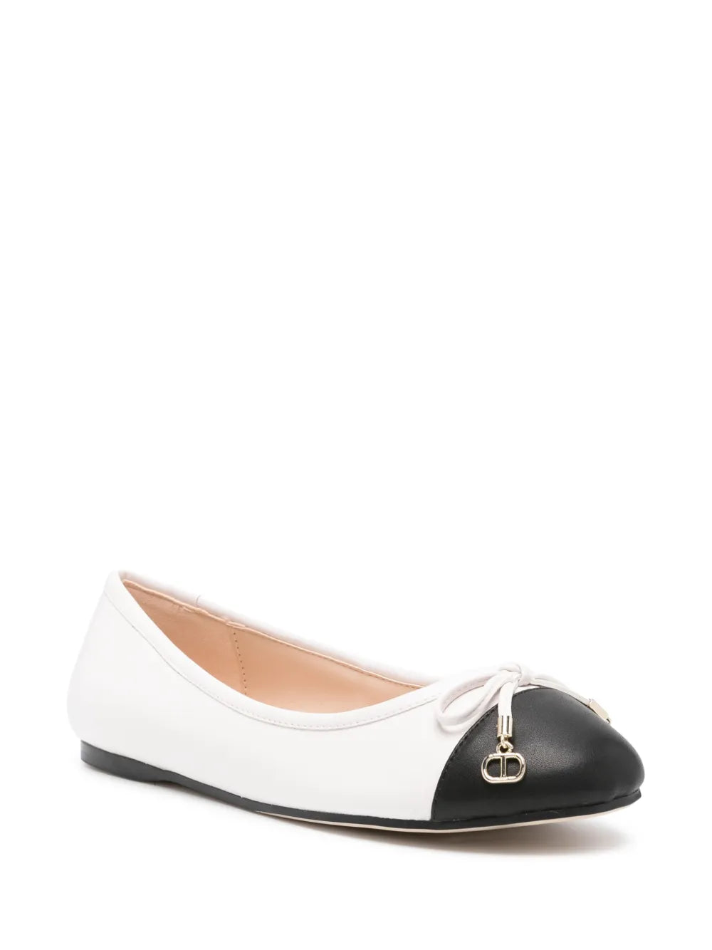 TWINSET bow-detailed two-tone ballerina shoes