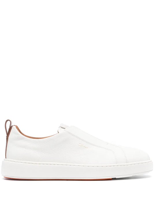 Santoni leather slip-on sneakers