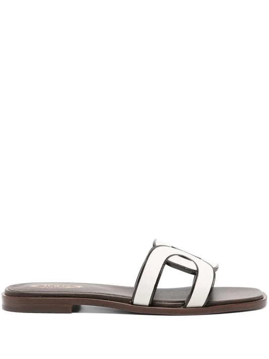 Tod's leather two-tone slides