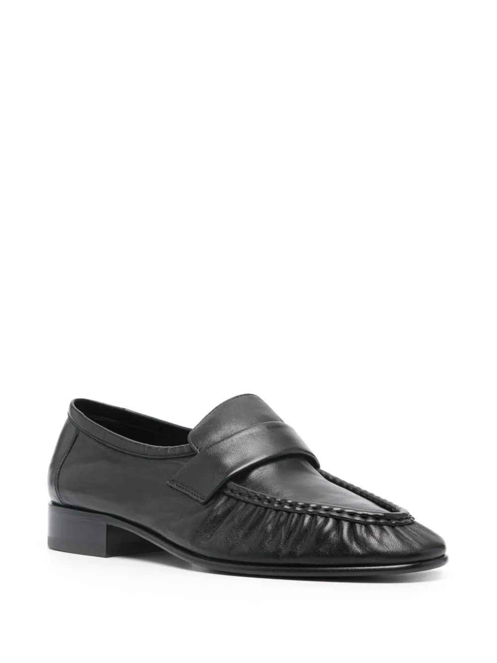 The Row pleated leather loafers