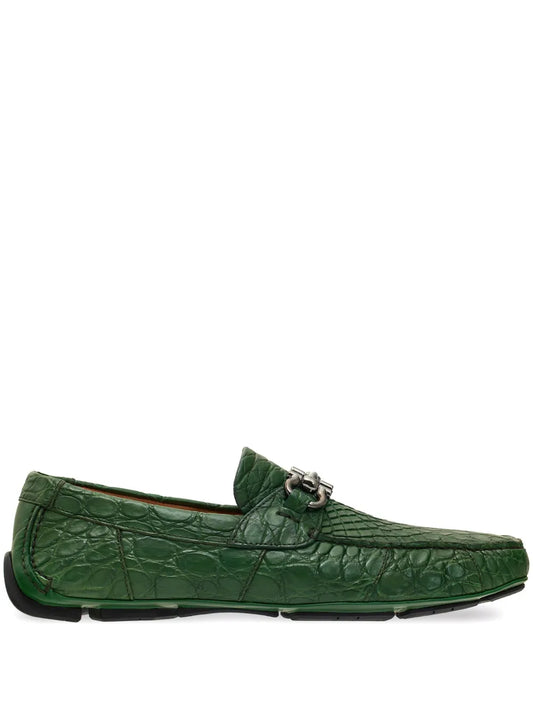 Ferragamo Gancini-plaque leather loafers