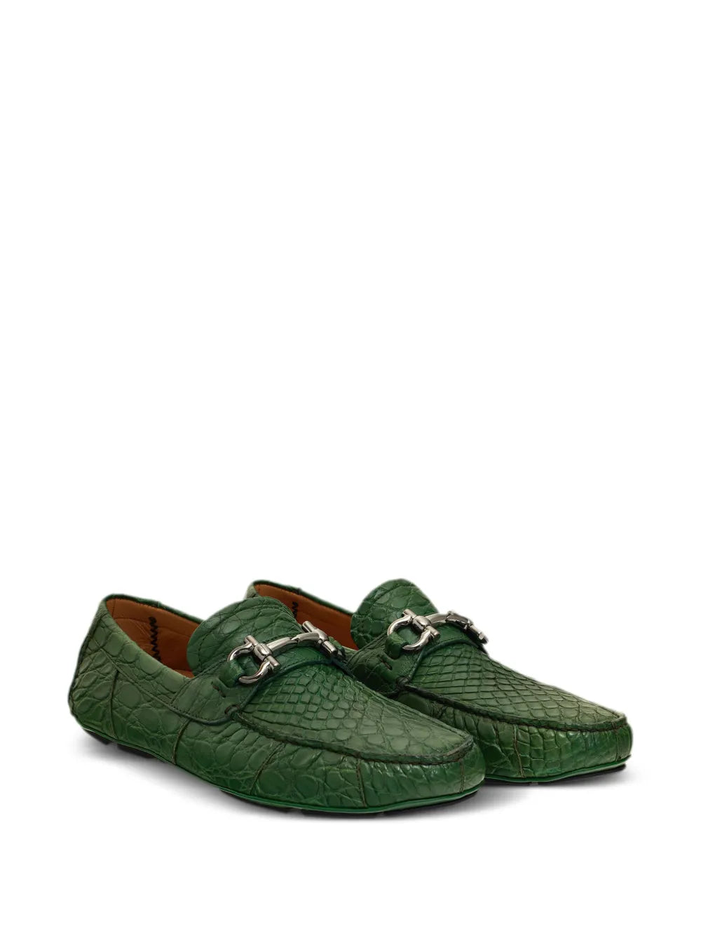 Ferragamo Gancini-plaque leather loafers