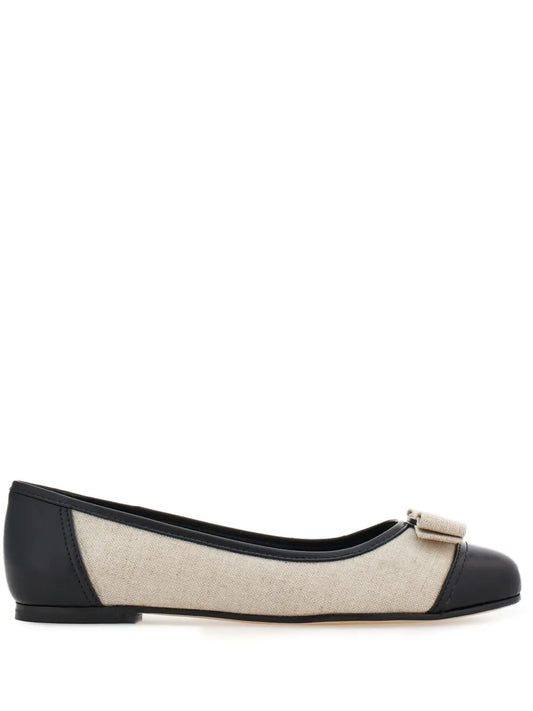 Ferragamo Vara Bow panelled ballerina shoes