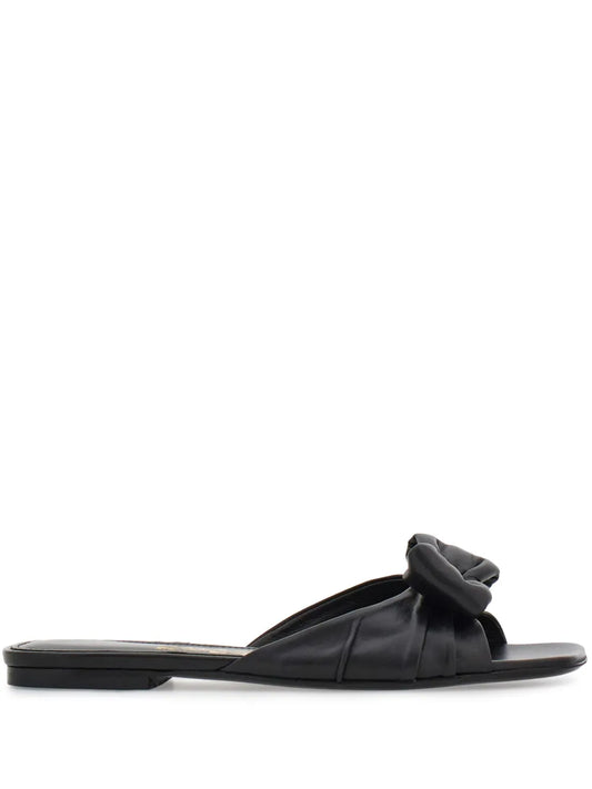 Ferragamo Vara padded bow-detail slides