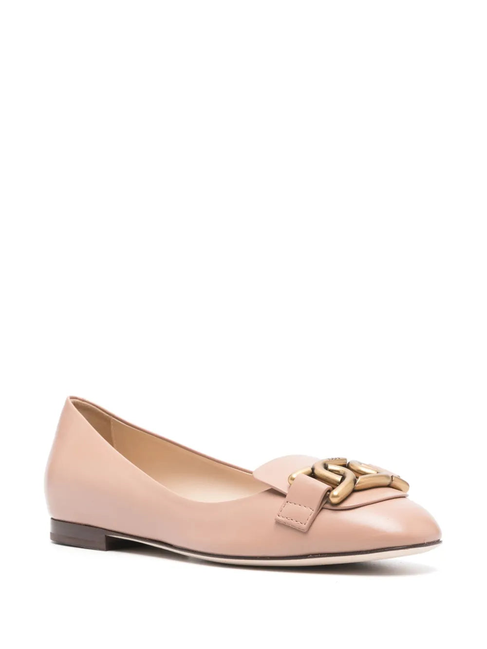 Tod's chain-embellished leather ballerina shoes