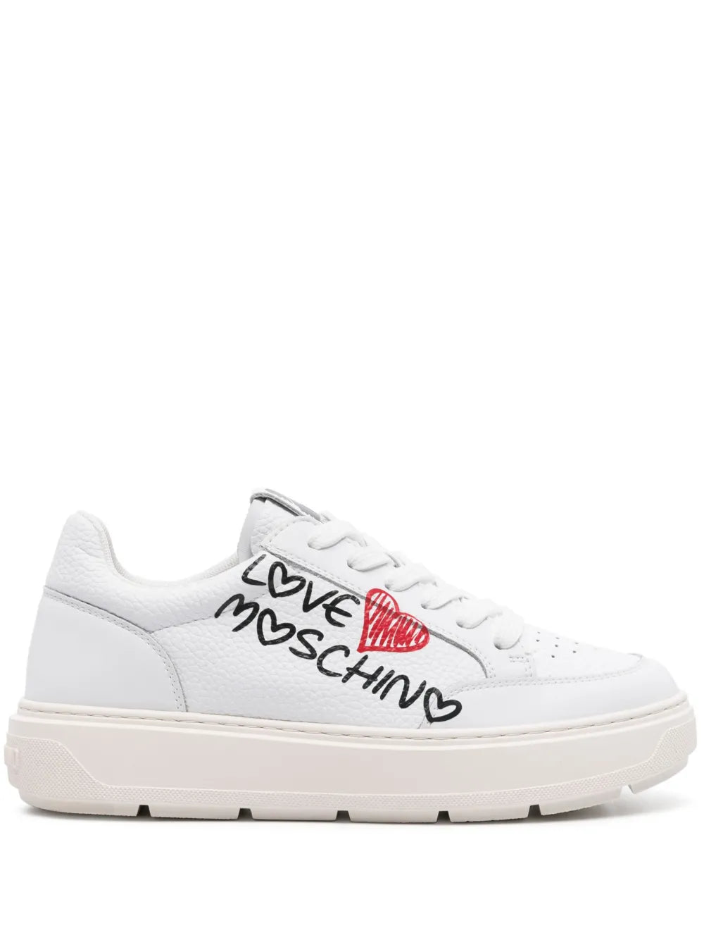 Love Moschino logo-print leather sneakers