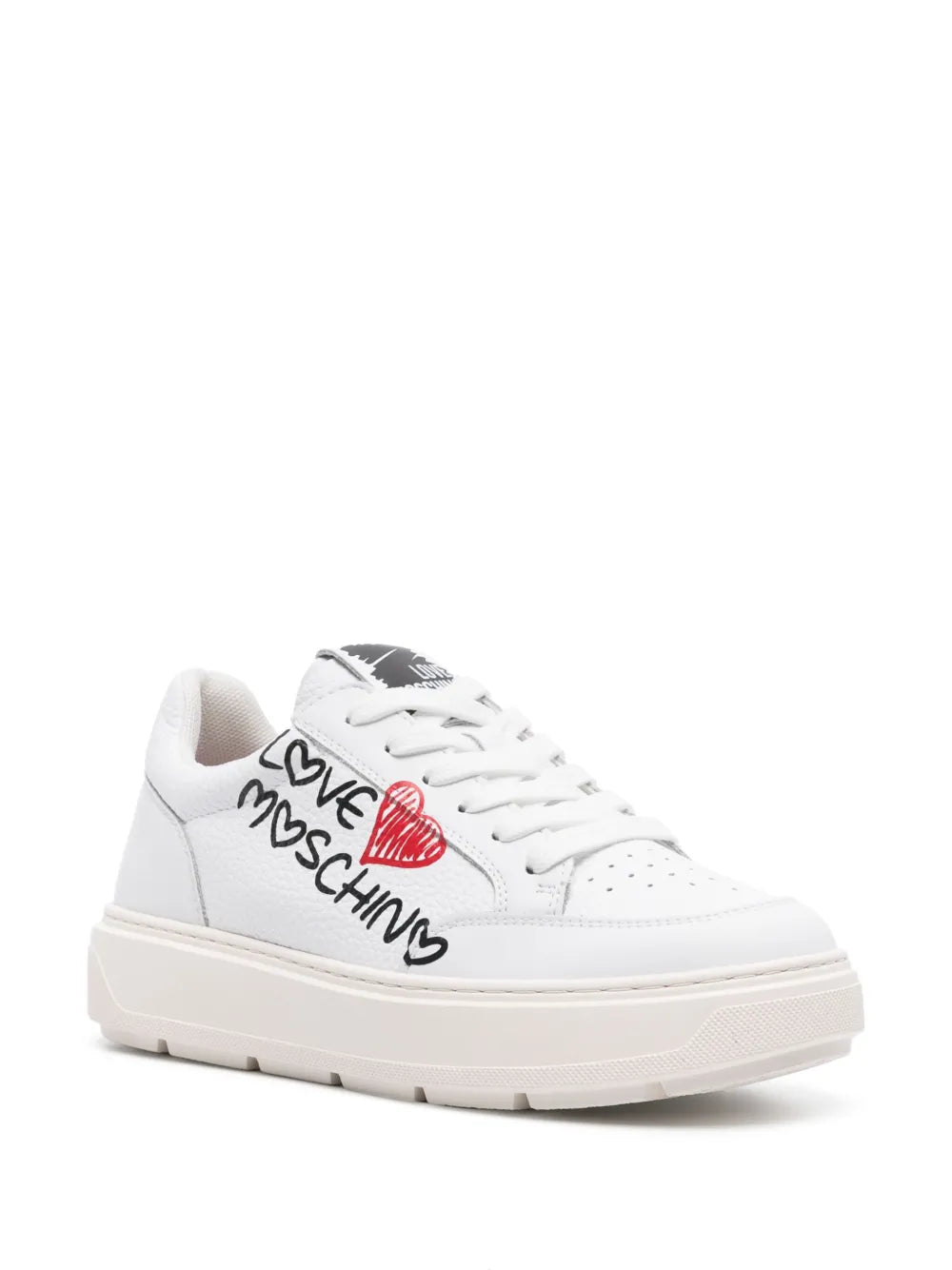 Love Moschino logo-print leather sneakers