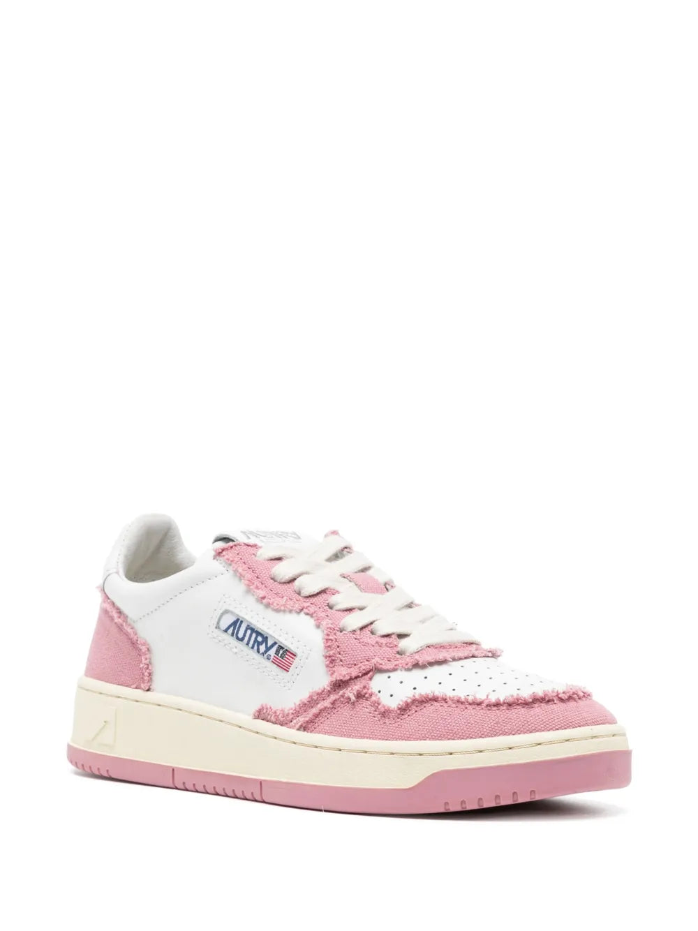 Autry Medalist frayed-trim leather sneakers