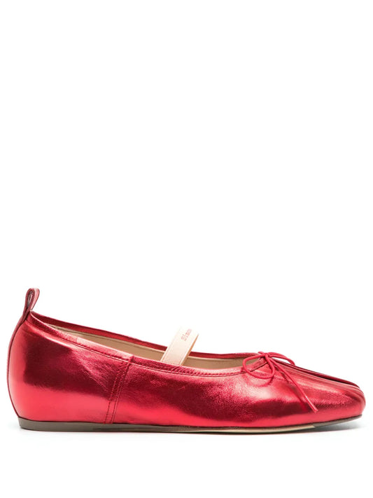 Simone Rocha pleated metallic ballerina shoes