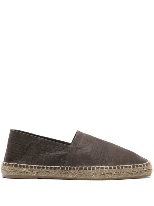 TOM FORD embossed-crocodile leather espadrilles
