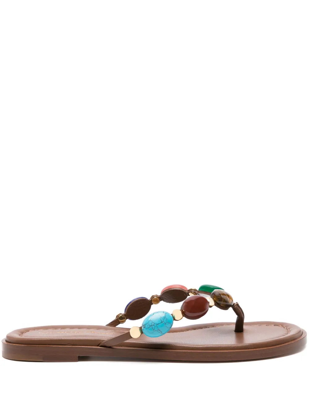 Gianvito Rossi Shanti embellished leather flip flops