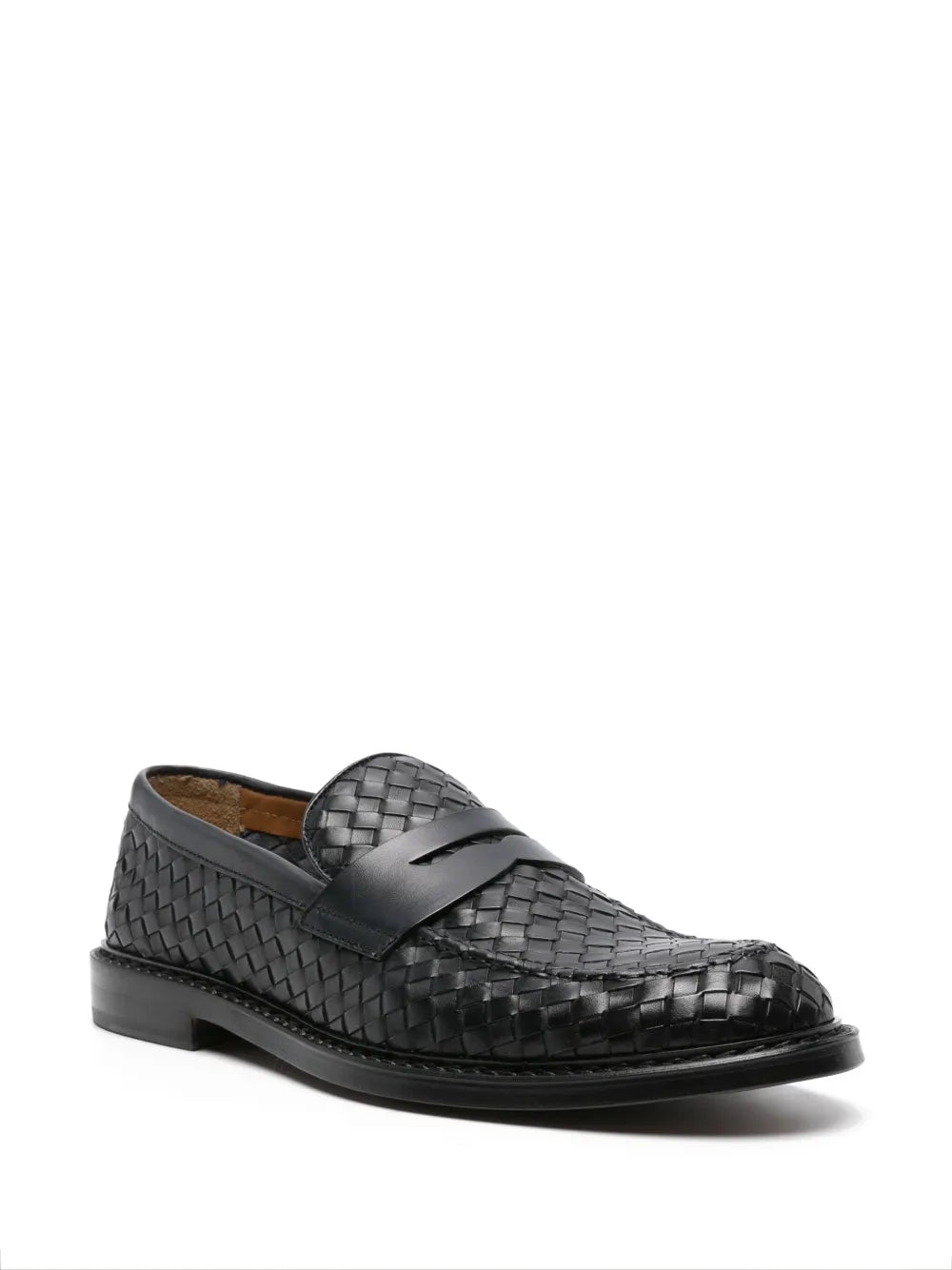Doucal's interwoven leather penny loafers