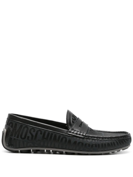 Moschino monogram-jacquard penny loafers