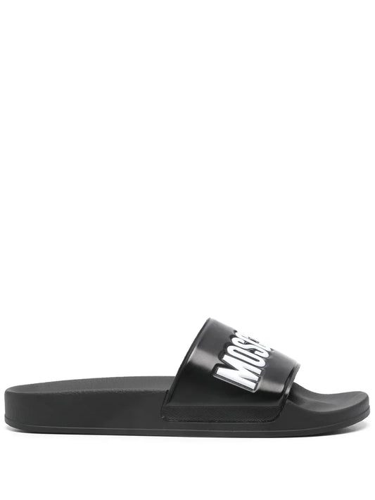 Moschino logo-embossed slides