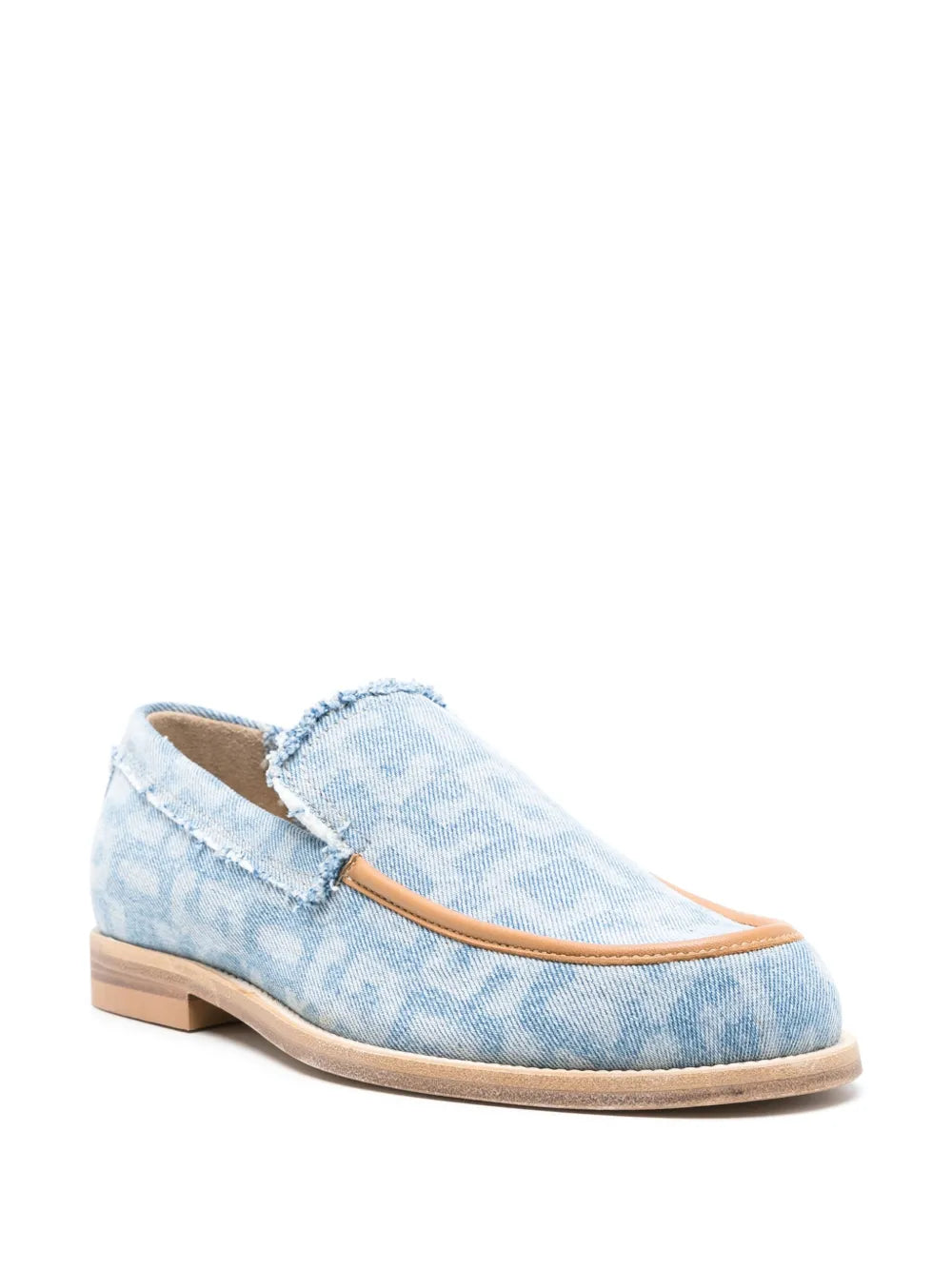 GCDS monogram-print denim loafers