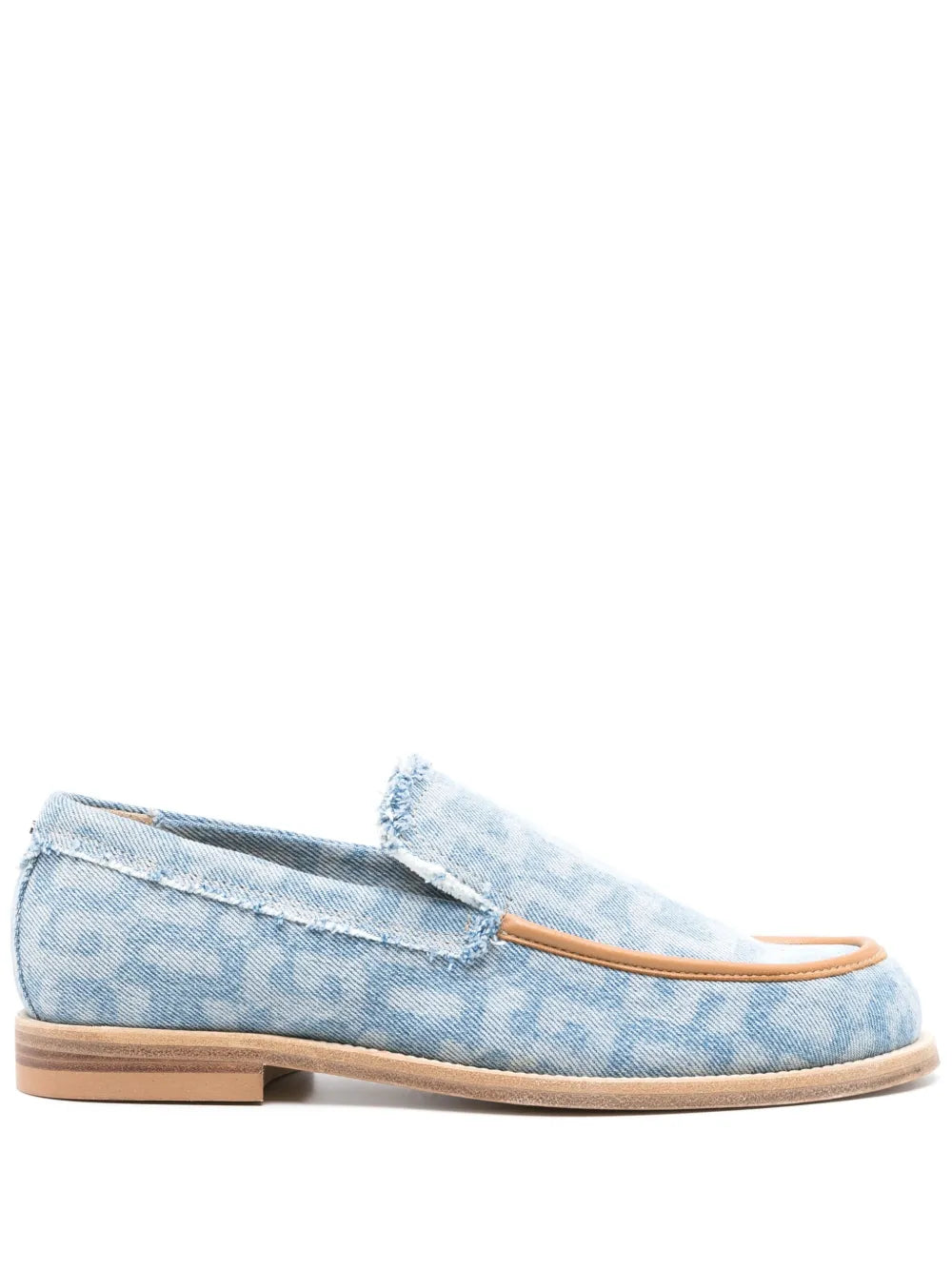 GCDS monogram-print denim loafers