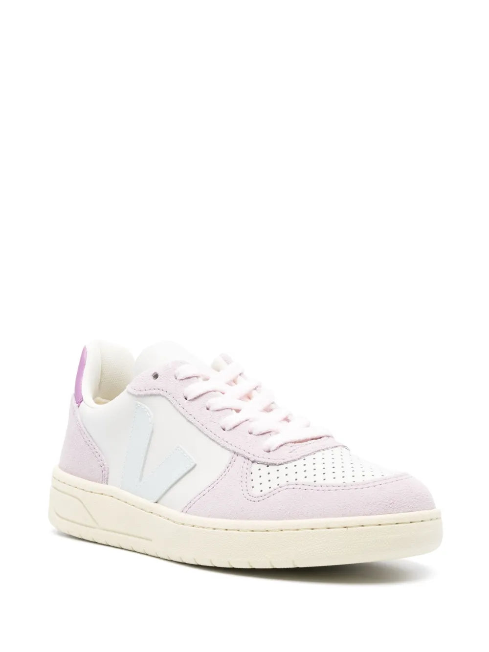 VEJA V-10 panelled leather sneakers