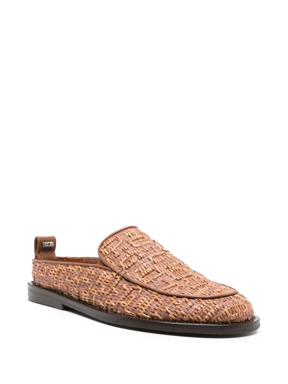 GCDS monogram-embossed raffia mules