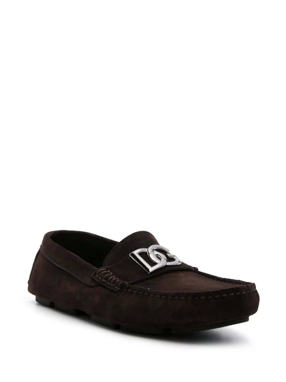 Dolce & Gabbana logo-plaque suede loafers