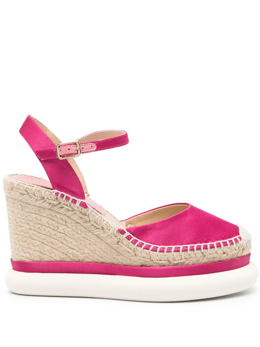 Paloma Barceló 10mm satin wedge espadrilles