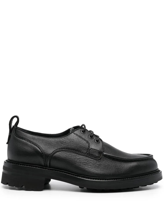 Brioni crinkled leather derby shoes