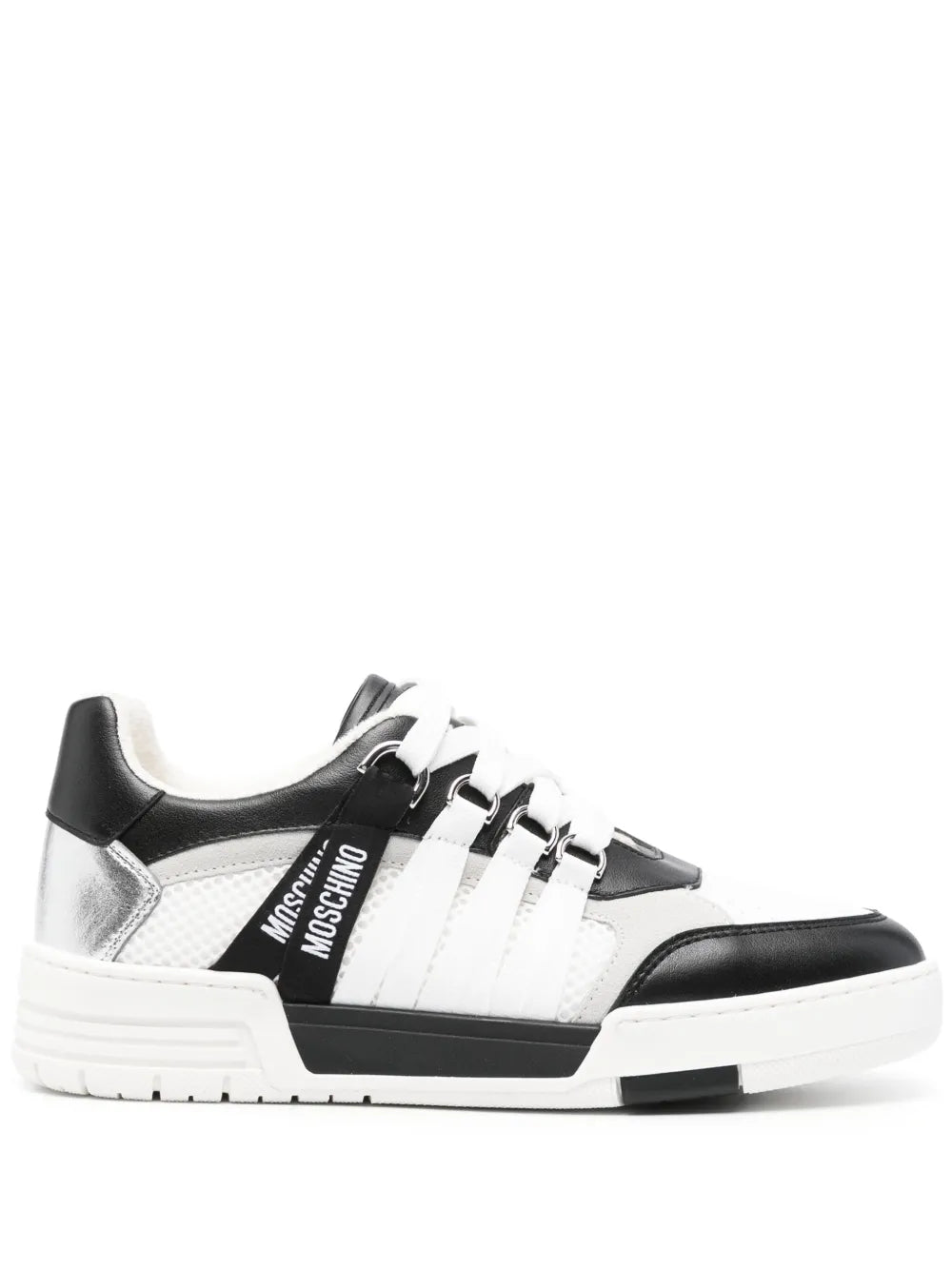 Moschino logo-tape leather sneakers