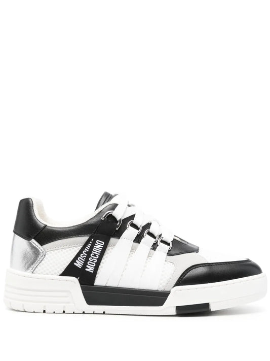 Moschino logo-tape leather sneakers