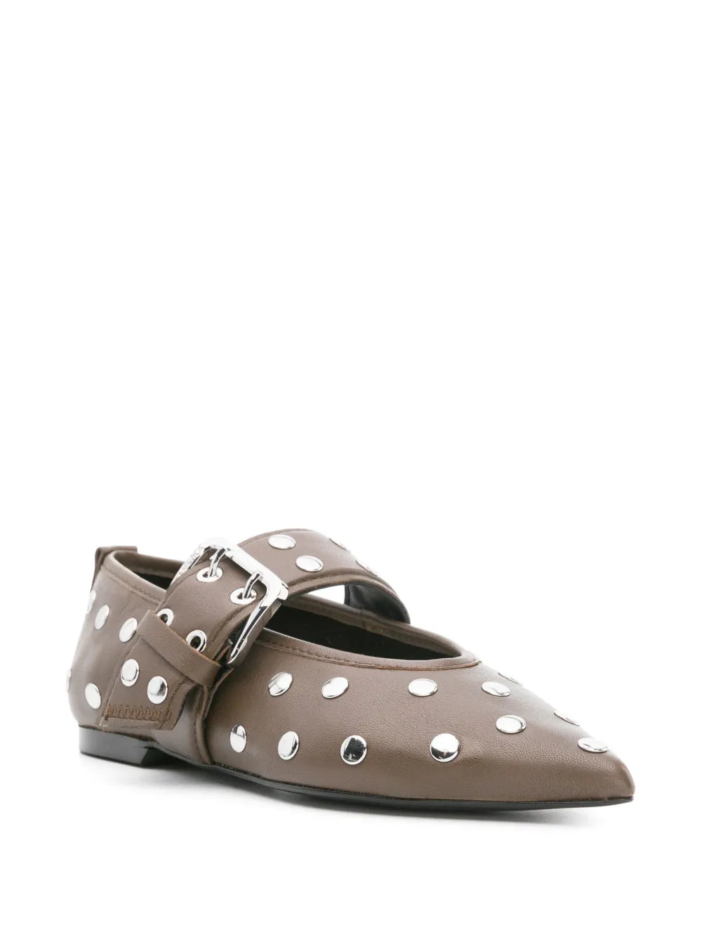 Bimba y Lola studded leather ballerina shoes