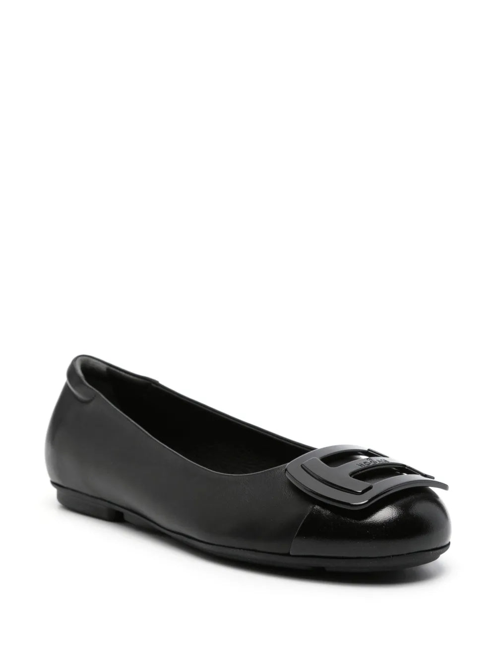 Hogan logo-plaque ballerina shoes
