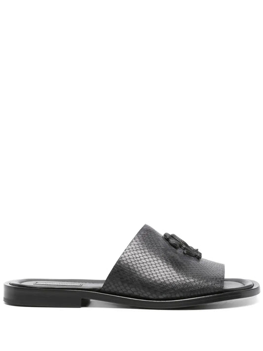 Roberto Cavalli lizard-skin logo-embossed sandals