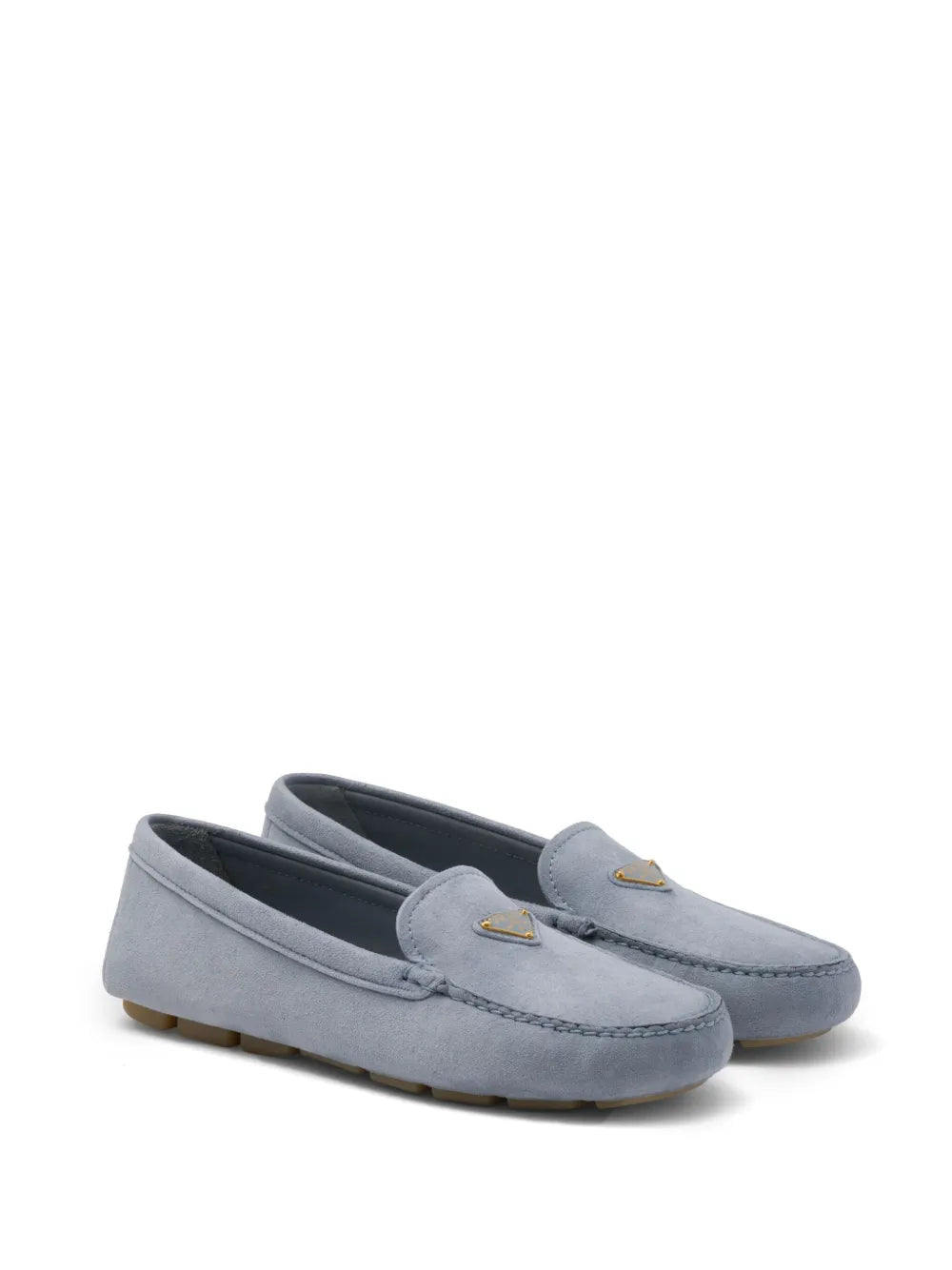 Prada triangle-logo suede driving loafers