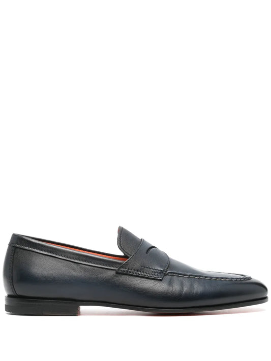 Santoni penny-slot leather loafers