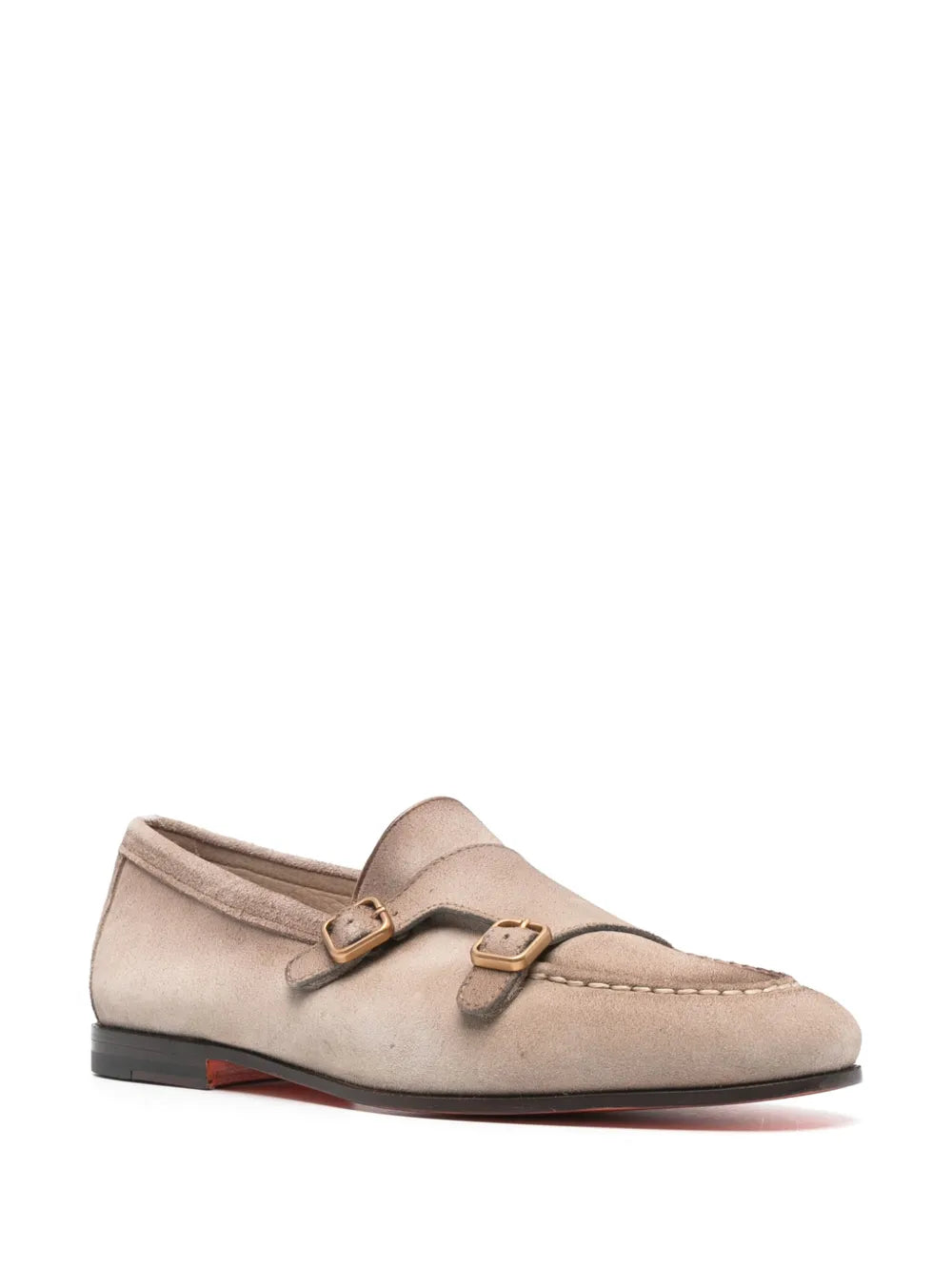 Santoni buckled suede Monk shoes