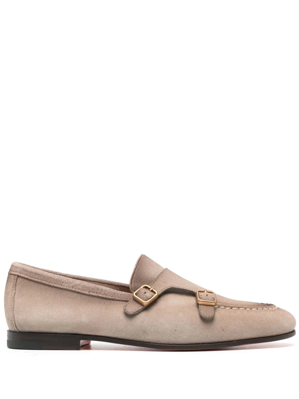 Santoni buckled suede Monk shoes