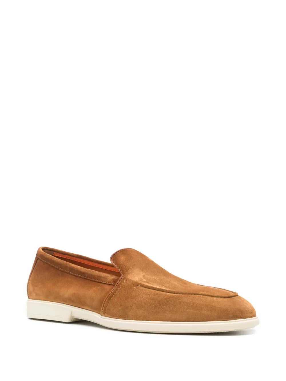 Santoni almond suede loafers