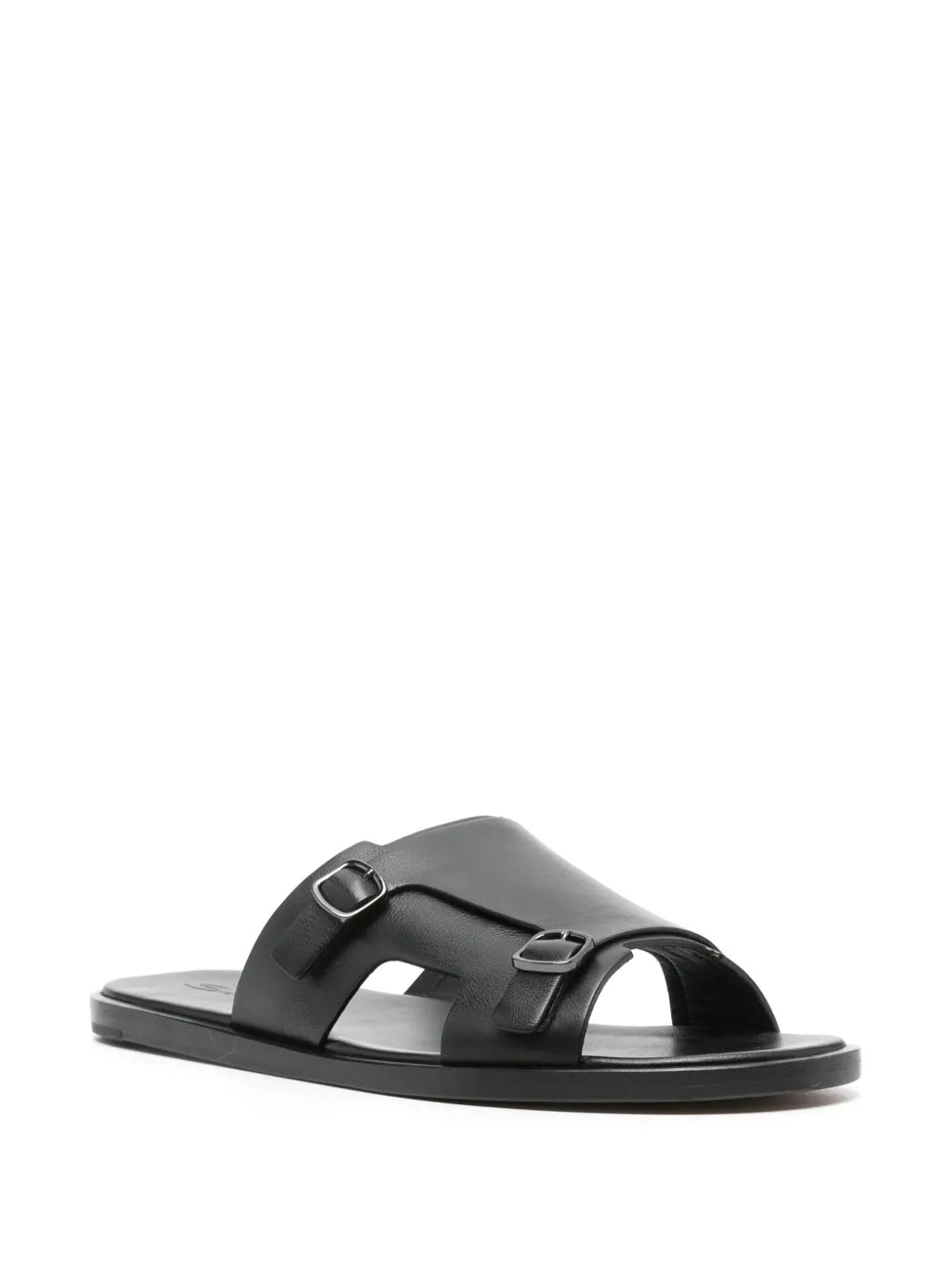 Santoni double-buckle leather sandals