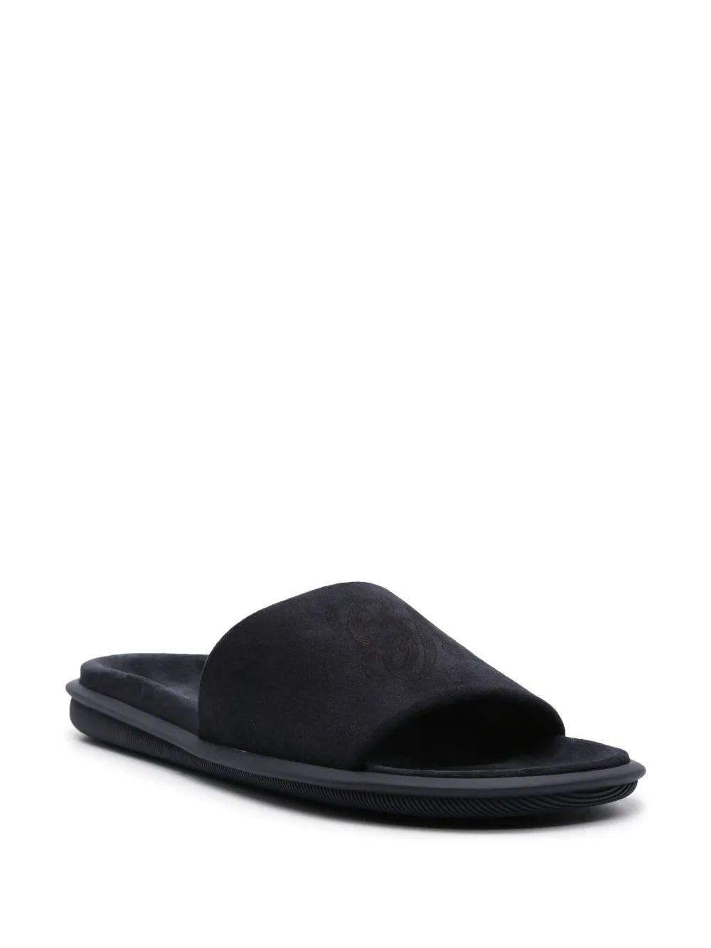 Giorgio Armani logo-embossed suede slides