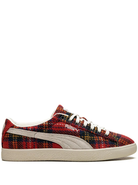 PUMA Suede VTG Harris Tweed "Frosted Ivory/Red" sneakers