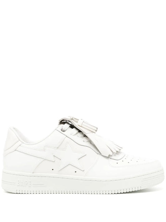 A BATHING APE® quilt tassel leather sneakers 