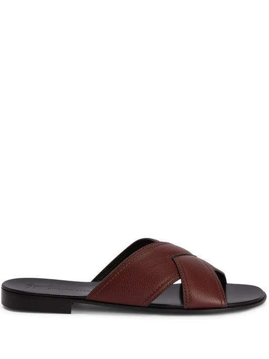 Giuseppe Zanotti Flavio crossover-strap leather slides