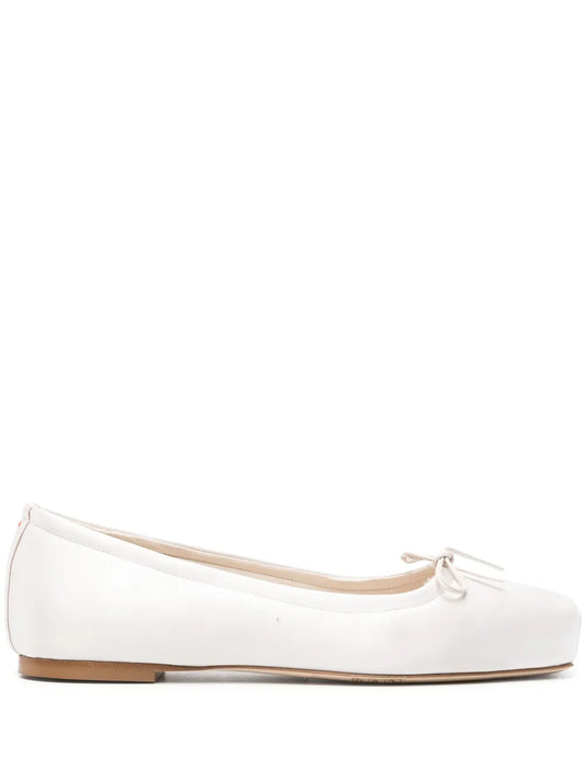 Aeyde square-toe satin ballerina shoes