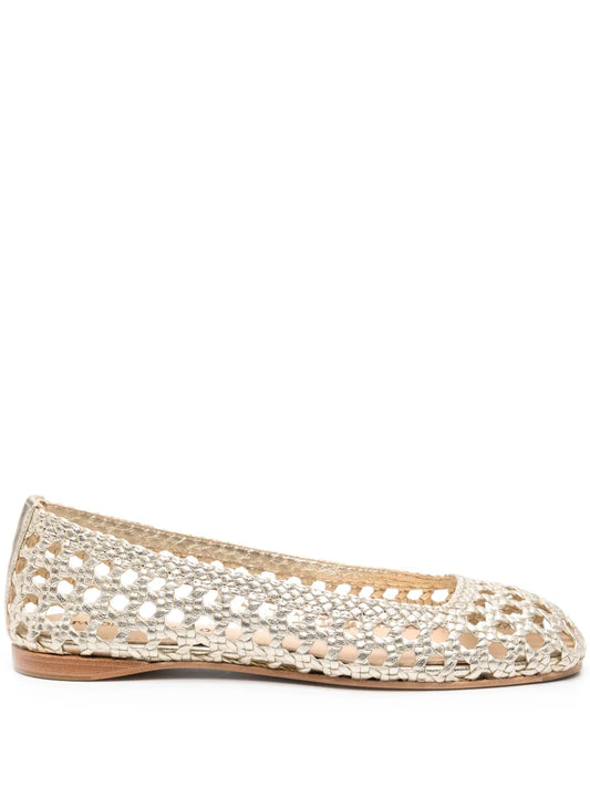 Paloma Barceló Shell leather ballerina shoes