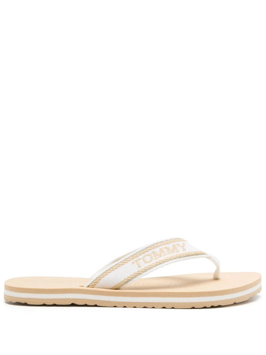 Tommy Hilfiger logo-jacquard striped flip flop