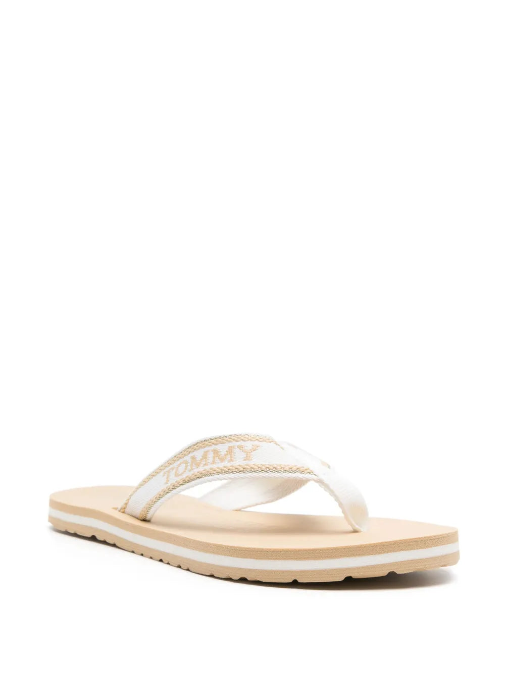 Tommy Hilfiger logo-jacquard striped flip flop