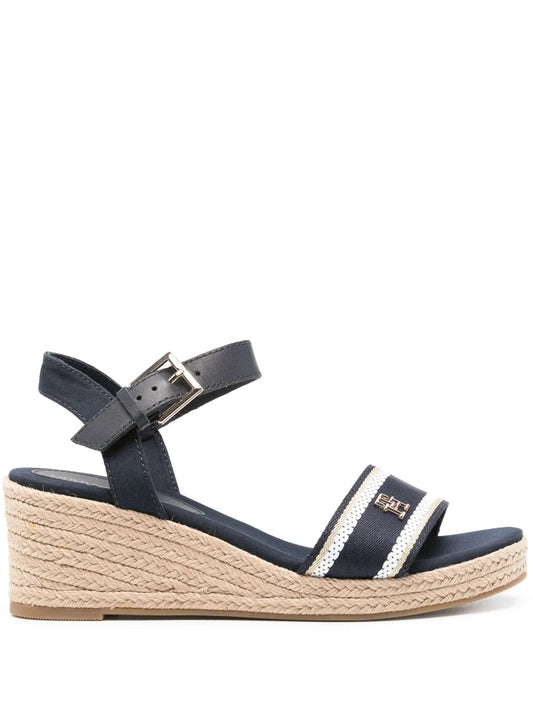 Tommy Hilfiger 65mm TH-plaque wedge espadrilles