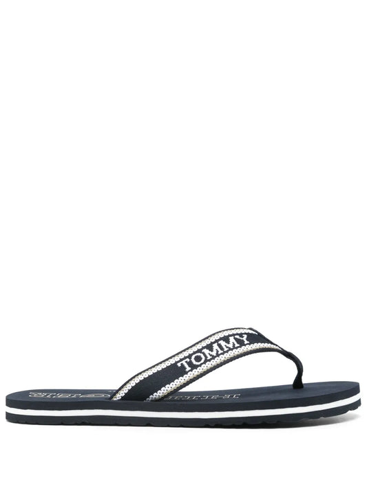Tommy Hilfiger logo-jacquard flip flops
