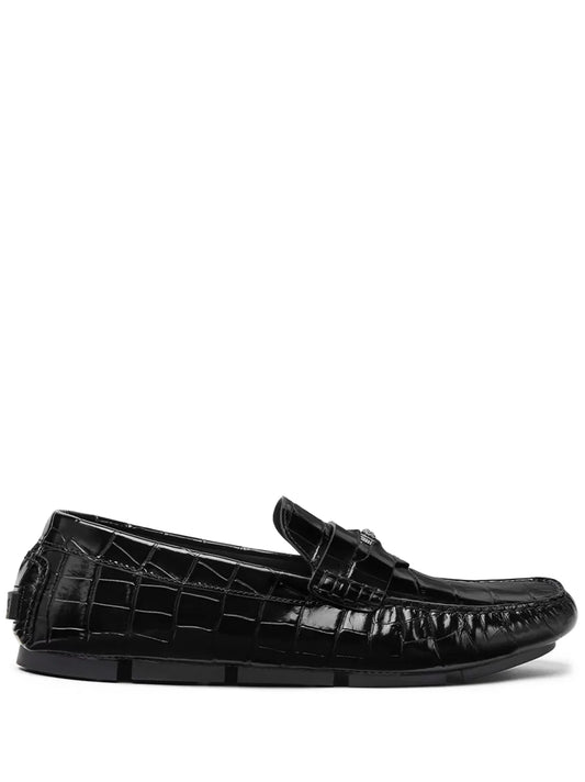 Versace Medusa crocodile-effect loafers