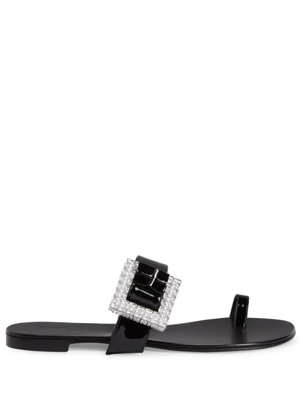 Giuseppe Zanotti Miss Buckle crystal-embellished patent sandals